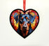 Doberman Stained Glass Effect Heart Suncatcher